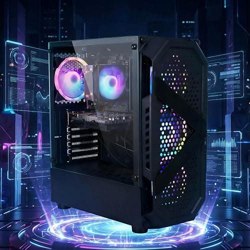 STGAubron Gaming PC Desktop Computer, Intel Core i7-6700 up to 4.0G, GeForce RTX 3060 12G, 32GB DDR4, 1TB SSD, WiFi 6, BT 5.0, RGB Fan x4, Windows 11 Home thumbnail 4