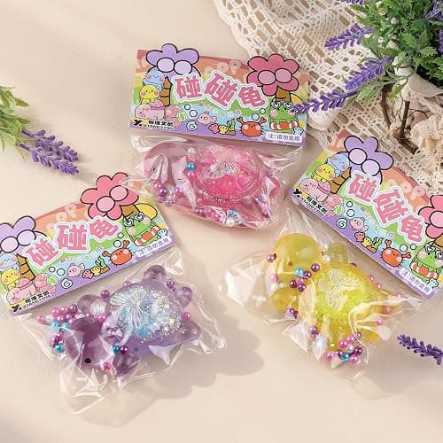 Anboor 3 Pcs Turtle Squishies Toys, 3.15" Soft Sticky Glittery Turtle Squeeze Fidget Toys Stress Relief for Kids Adults Autism Birthday Gifts thumbnail 2