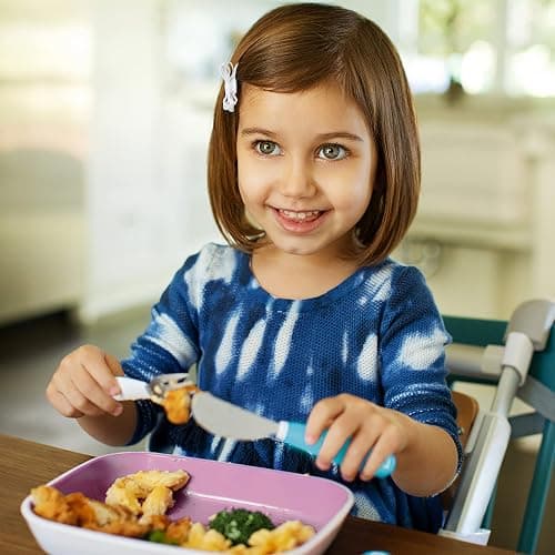 Munchkin® Splash™ Toddler Fork, Knife and Spoon Utensil Set, 6 Pack, Blue/Green thumbnail 3