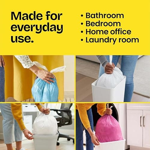 Glad Small Drawstring Trash Bags with Clorox, 4 Gal, Lemon Fresh Bleach, 34 Ct (Package May Vary) thumbnail 5