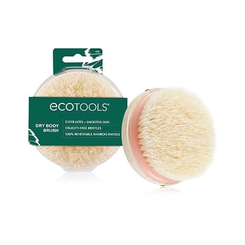 EcoTools Dry Body Brush for Dry Brushing, Smooth Skin, 1 Count | Soft, glowing skin, body scrub brush, leg exfoliator, travel size, bamboo handle - Image 1