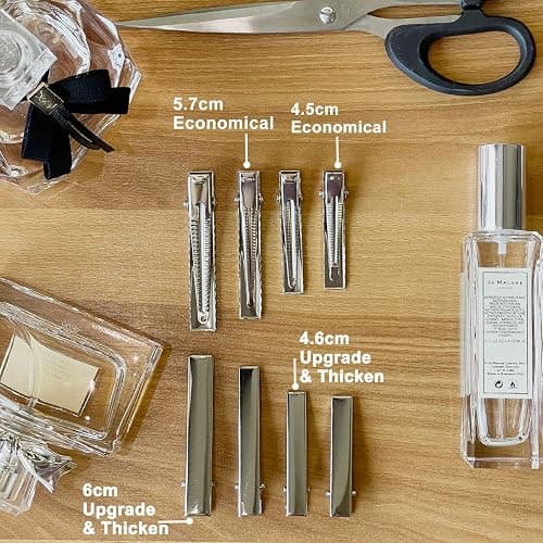 HiJeaton Hair Clips for Hair Bows, 150Pcs Alligator Metal Clip (4.5cm/1.77"), Gator Hairdresser Clips for Bow Making, Large Plain DIY Clips Supplies for Crafts thumbnail 2