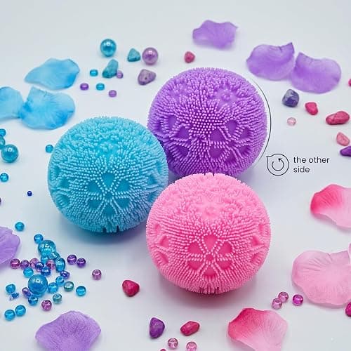 3 Pack Fuzz Ball Squishy Toys, 2.6 Inch Durable Slow Rising Stress Balls | for Anxiety Relief, Sensory Squeeze Fidget Toys for Adults Gifts, Party Favors, Xmas Stocking Stuffers thumbnail 6