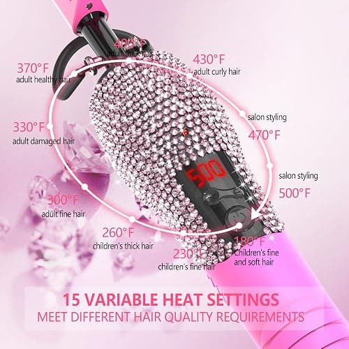 Dan Technology 500℉ Hot Comb for Wigs, Diamond Hair Straightener, 7 Temperature Settings, 60 Min Auto-Off, Professional Styling Tool for Natural Black Hair thumbnail 2