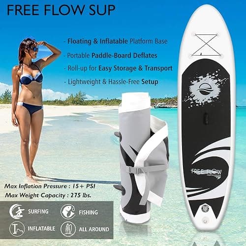 SereneLife Inflatable Stand Up Paddle Board with Premium SUP Accessories – Wide Stable Design with Non-Slip EVA Deck Pad for Adults and Youth of All Skill Levels, 350 lbs Capacity thumbnail 7