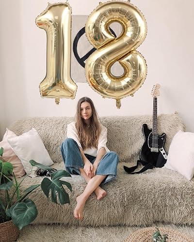 40 Inch Light Gold 15 Number Balloons White Gold Giant 15 Foil Mylar Helium Large Digital Balloon Champagne Gold Birthday Numbers Jumbo Balloons 15th or 51st Anniversary Party Decorations Supplies thumbnail 8