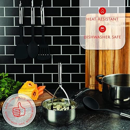 Kitchen Utensils Set 35 PCS Cooking Utensils Set, Nonstick and Heat Resistant Nylon Stainless Steel Silicone Spatula Set - Kitchen Gadgets Home Essentials Kitchen Accessories, Apartment Must Haves thumbnail 5