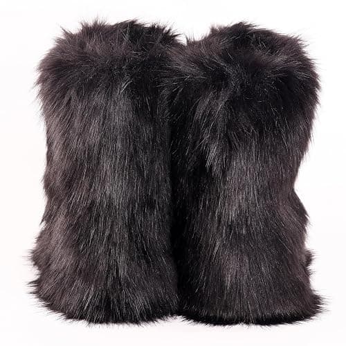 Valpeak Snow Boots for Women 2024 Furry Boots Winter Knee High Flat Heel Fluffy Faux Fur Boots thumbnail 8