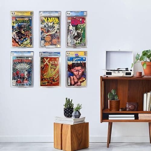 Monciysn 12pcs Clear Floating Comic Book Display Shelves, Comic Book Shelf Stand Wall Mount Showcase Display Case Holder thumbnail 2