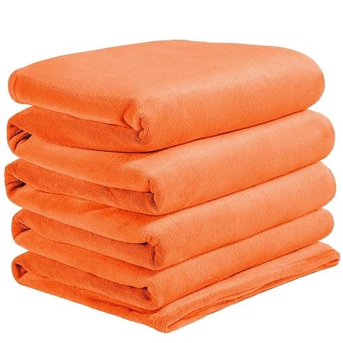 BEDELITE Big Fleece Blanket - 120" x 120" (10' x 10'), Super Soft Fluffy Fuzzy Oversized King Blanket for Bed, Couch, Sofa, Camping, Fits Whole Family, Orange thumbnail 9
