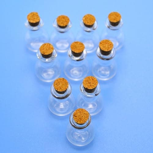 SHAOTONG 2ml Small Mini Glass Bottles Jars with Cork Stoppers.Wishing bottle drifting bottle wedding party DIY Etc. (D-20Pcs) thumbnail 4