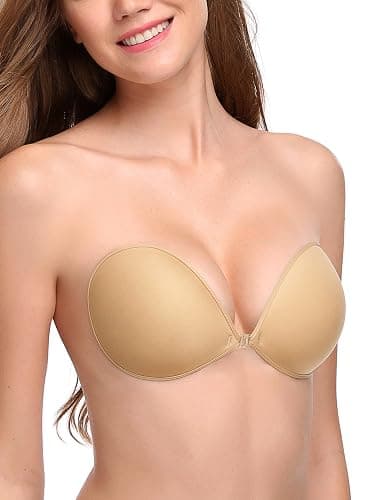 Wingslove Adhesive Bra Reusable Strapless Self Silicone Push-up Invisible Sticky Bras for Backless Dress thumbnail 2