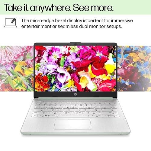HP Flagship 14" Laptop Computer for 2026 Business Student with Office Suite, Copilot AI, Intel Quad-Core CPU, 4GB RAM, 628GB Storage (128GB UFS+500GB Ext), Wi-Fi 6, HubxcelAccs, Win 11 Pro, Green thumbnail 7