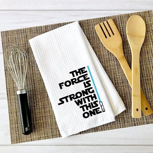 ZJXHPO Movie Inspired Kitchen Towel The Force is Strong with This One Waffle Absorbent Towel Kitchen Decor Housewarming Gift thumbnail 5