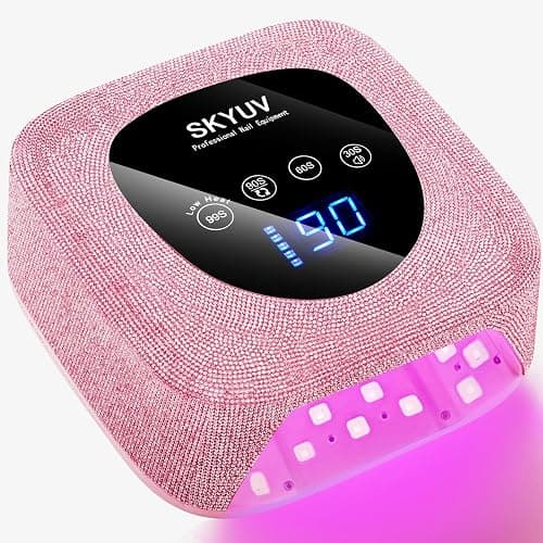 Rechargeable UV LED Nail Lamp, SKYUV Cordless Nail Dryer for Gel Polish, UV Nail Lamp with 4 Timers Setting and LED Touch Screen, Professional Curing Lamp Light with 30 Beads for Salon and Home (Pink) - Image 1