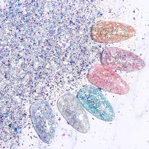 GZSYY Nagel Glitzer Nagelpulver Nail Art Glitter Pulver 6 Farben Nagel Pailletten Holographic Nagel Pigmente Glitzer für Nägel thumbnail 4