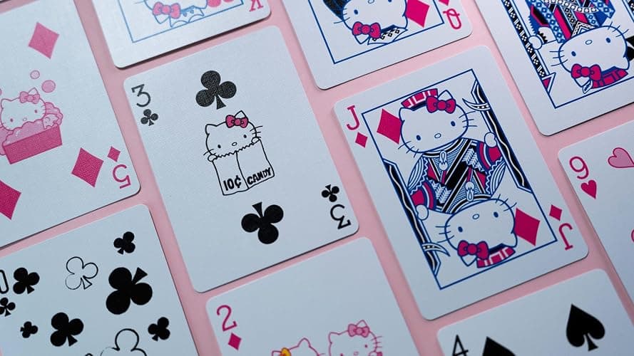 Bicycle Hello Kitty Playing Cards, Black & Pink, 1 Deck thumbnail 8