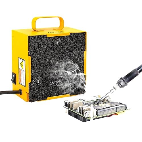 KOTTO Solder Smoke Absorber Remover Fume Extractor Smoke Prevention Absorber DIY Working Fan for Soldering Station (Yellow) - Image 1