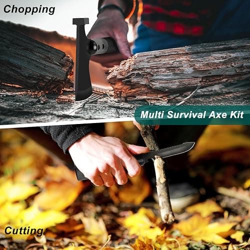 Camping Axe,Survival Hatchet,Folding Portable Tactical Axe Multi-Tool Set,Camping Hatchet with Hammer for Outdoor Hiking,Camping,Adventure,Hunting thumbnail 3