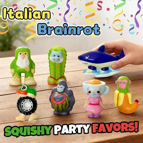 16Pcs Italian Brainrot Slow Squishy Bulk, Tralalero Tralala Stress Relief Sensory Items, Meme-Inspired Funny Animal Shapes, Party Favors & Relaxation Gifts thumbnail 4