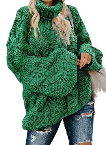 Dokotoo Womens Turtle Neck Sweater Fashion 2025 Loose Casual Cozy Chunky Pullover Tops - Image 1