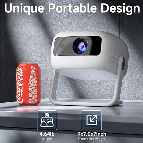[360°Adjustable Stand] Mini Projector with WiFi and Bluetooth: Electric Focus & Auto Keystone 1080p Supported, 15000L,Multi-Device Compatible Outdoor Phone Projector - Visulapex Portable Home Theater thumbnail 7