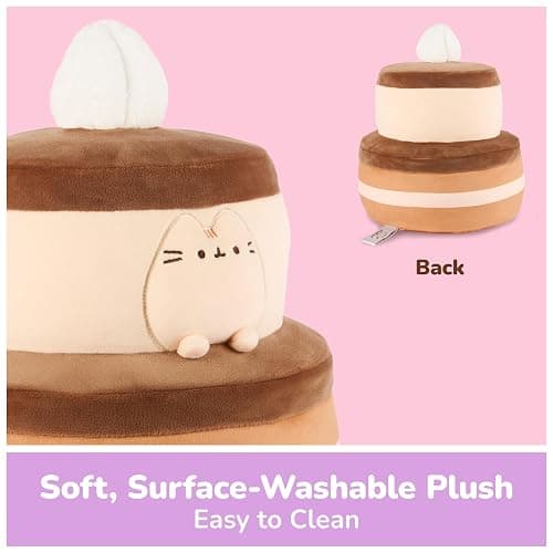 GUND Pusheen Chocolate Cake Squisheen, Squishy Toy, Collectible Plush Toy, Dessert Plush, Cat Stuffed Animal for Ages 8 and Up, Brown, 11” thumbnail 4