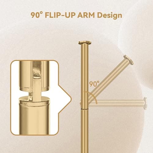 RRM Toilet Paper Holder Stand, Bathroom Free Standing Toilet Paper Holder with Reserve Storage 3-4 Toilet Paper Rolls (Golden) thumbnail 5