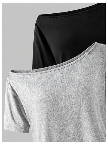 RoseSeek Girl's Off The Shoulder Tops Short Sleeve Cute Summer T Shirts for Teens Girls Y2k Tops Trendy thumbnail 5