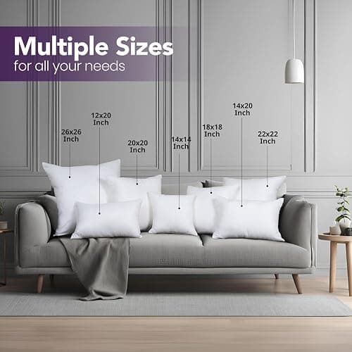 Utopia Bedding Throw Pillows Insert (Pack of 2, White) - 20 x 20 Inches Bed and Couch Pillows - Indoor Decorative Pillow thumbnail 3