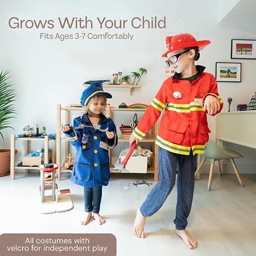 5-1 Kids Dress Up Clothes & Pretend Play Costumes for Ages 3-7 | Cute Role Play Dress Up Costumes for Boys & Girls with Matching Accessories & Storage Trunk thumbnail 6