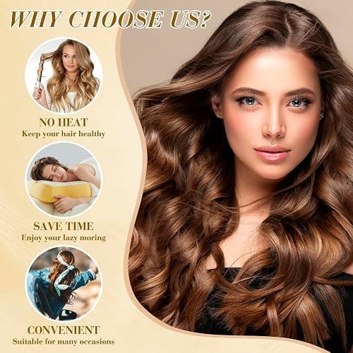 Satin Heatless Hair Curler for Long Hair - Adjustable 8 Rollers Set, Overnight Sleeping Curlers Headband for Natural Waves, No Heat Damage, DIY Styling Kit for Women & Girls(Leopard Color) thumbnail 3
