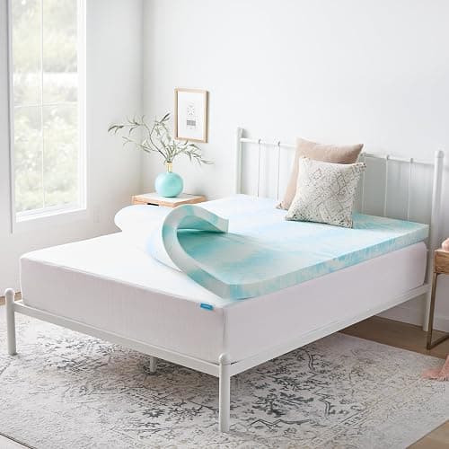 LINENSPA Memory Foam Mattress Topper - 3 Inch Gel Infused Memory Foam - Plush Feel - Cooling and Pressure Relieving - CertiPUR Certified - Dorm Room Essentials - Queen Size - Image 1