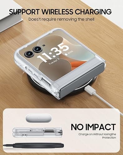 Spugan for Motorola Razr 2025 Case/Razr 2024 Case with Magsafe, [No Front Screen Protection] Ultra-Thin Matte PC Translucent Shockproof Phone Case for Moto Razr 2025/2024 (Frosted Clear) thumbnail 8