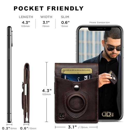 SERMAN BRANDS Money Clip Wallet - Mens Wallets slim Front Pocket RFID Blocking Card Holder Minimalist Mini Bifold thumbnail 7