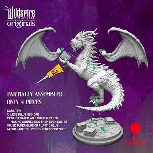 Wildspire Fantasy Monsters & Bookish Dragon for DND Miniatures Unpainted Bulk 28mm-32mm Dungeons & Dragons Minis Pathfinder Figures Fantasy Unpainted Tabletop RPG Miniature Starter Set for D&D thumbnail 5
