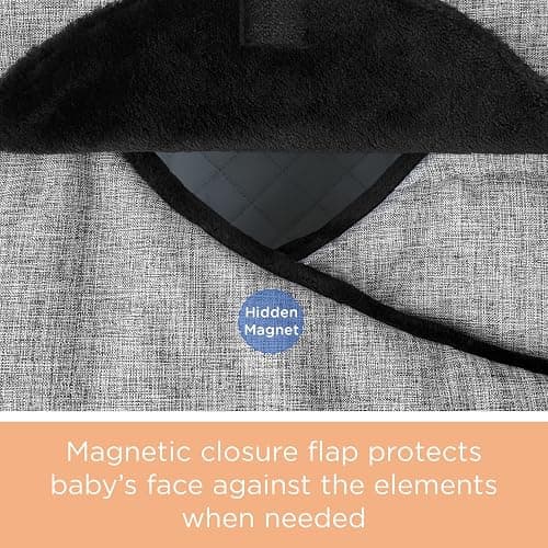 liuliuby Winter Carseat Covers for Baby | Infant Car Seat Cover Baby | Doona Accessories | Warm & Thick Fleece Canopy for Infant & New Born Cold Weather (Black) thumbnail 7