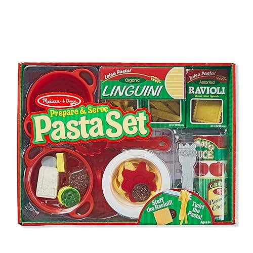 Melissa & Doug Prepare & Serve Pasta Set with Toy Food & Kids Play Kitchen Accessories, Montessori-Inspired Preschool Learning Toys for Girls & Boys 3+ thumbnail 4