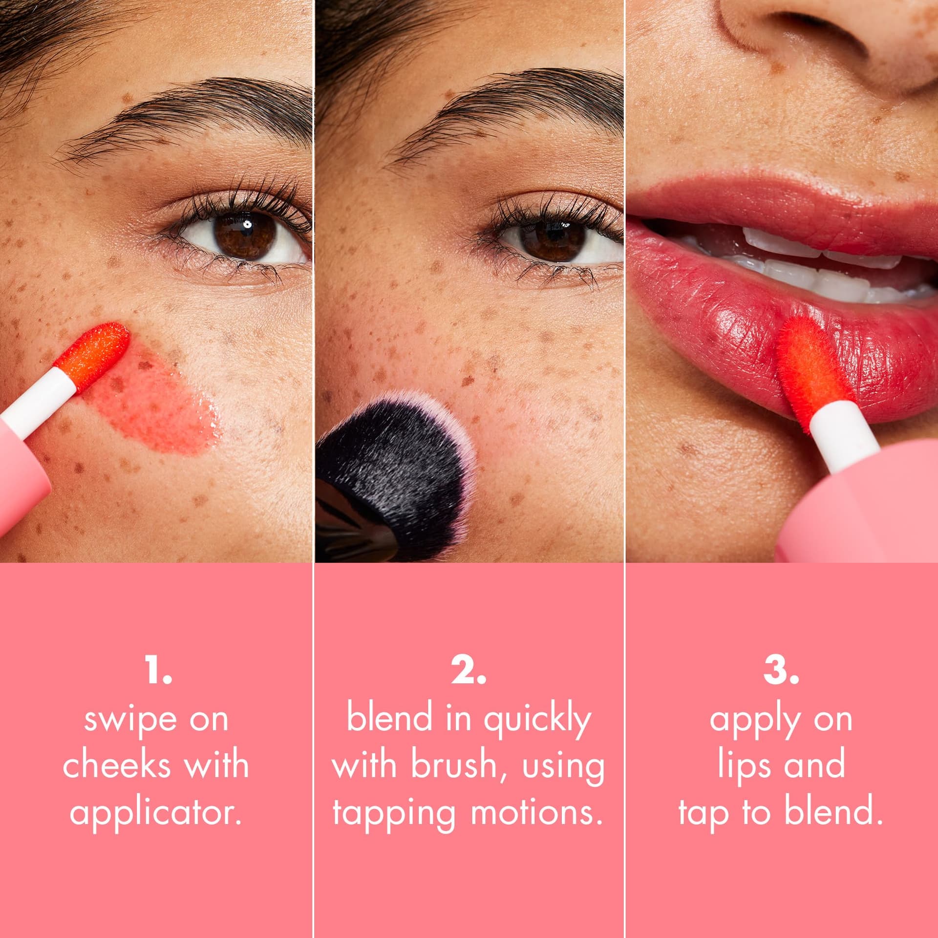 e.l.f. Sheer For It Blush Tint, Multifunctional Makeup for Your Lips and Cheeks, for a Natural Fresh Finish, Vegan and Cruelty-Free, Left On Red thumbnail 3