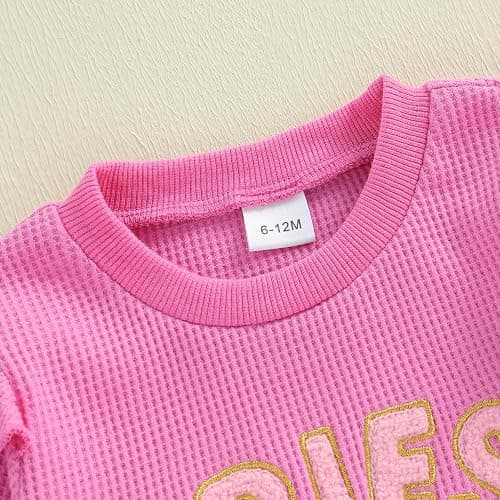 Socutebabe Toddler Baby Girl Valentines Day Outfit Fries Before Guys Sweatshirt Long Sleeve Pullover Flare Pants Cute Clothes thumbnail 6