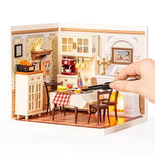 Rolife Super Creator-DIY Plastic Miniature House for Adults, Mini Blocks Model Kit Building Set for Teens 8-12, DIY Crafts/Hobbies/Building Blocks Toys for Teens&Adults (Warm Dining Room) thumbnail 9
