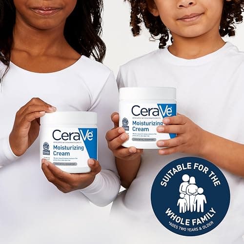 CeraVe Moisturizing Cream, Body and Face Moisturizer for Dry Skin, Body Cream with Hyaluronic Acid and Ceramides, Daily Moisturizer, Oil-Free, Fragrance Free, Non-Comedogenic, 19 Ounce thumbnail 4