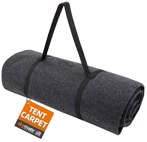 Drymate Tent Carpet Mat, Protective Waterproof Liner Keeps You Warm & Dry, Camping Floor Rug Accessory, Durable, Lightweight, Soft & Comfortable, Trimmable Material (USA Made) (Charcoal) - Charcoal Grey - 7'4" x 8'4" (Rectangular) - Image 1
