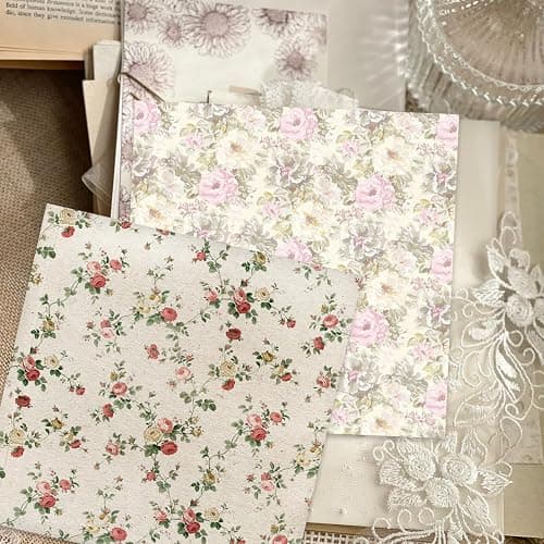 PRSTINCOL Scrapbook Paper,16 Sheets 5.8x5.8 Inch Vintage Floral Style Scrapbook Supplies,Single-Sided Vivid Origami Decoupage Paper for DIY Crafts, Card Making, Art Journaling thumbnail 7