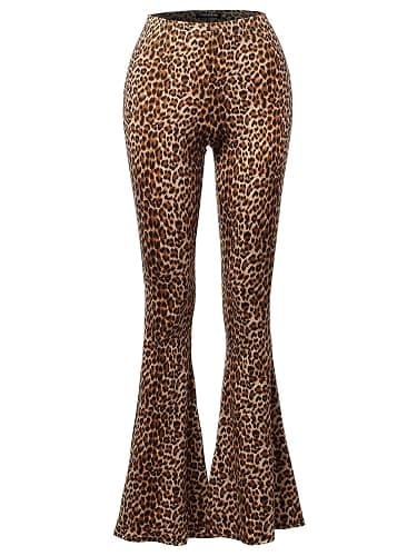 SSOULM Women's Stretchy Wide Leg High Waist Bell Bottom Flare Pants with Plus Size - Image 1