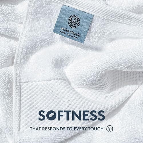 Luxury White Hand Towels - Soft 100% Turkish Cotton | Highly Absorbent Hotel spa Bathroom Towel Collection | 16x30 Inch | Set of 6 thumbnail 3