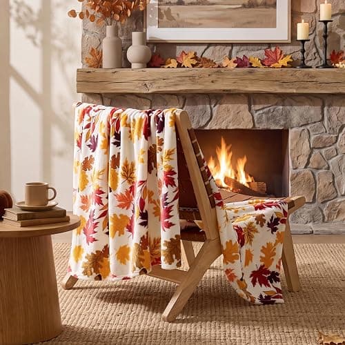 BEDELITE Fleece Blanket Soft Fall Throw for Couch Autumn Leaves 50"x60" | Ultra Soft Fleece, Plush Microfiber, Lightweight Warmth, Thanksgiving Gift, Fall Home Decor, Machine Washable, Couch Sofa Bed thumbnail 2