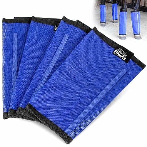 Jeffers Romper Stomper Fly Boots for Horses - Grey, Large – Breathable Mesh Leg Wraps for Insect Protection, Stable Accessories for Summer Turnout, Ride Gear, Horse Hoof & Leg Care - 4 Pack - Indigo - Small - Image 1