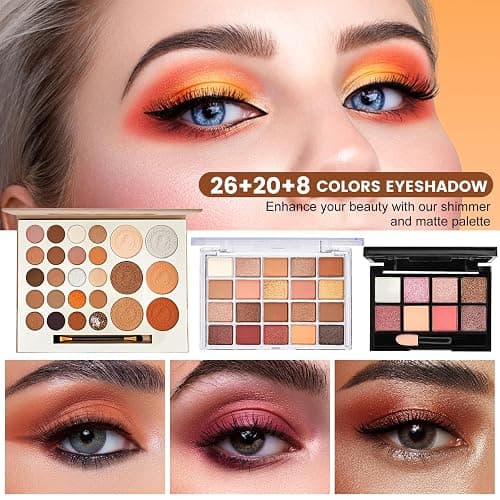 All in One Makeup Kit, Makeup Kit for Women Full Kit, Make Up Gift Set for Women, Makeup Essential Bundle Includes Foundation Eyeshadow Palette Concealer Lipstick Eyeliner Mascara Cosmetic Brush Set thumbnail 5