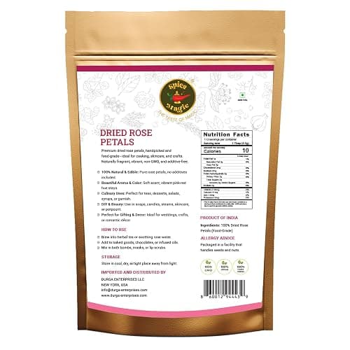 Spice Magic Dried Rose Petals | 100% Natural & Edible Rose Petals I Perfect for Herbal Teas, Desserts, Cupcake Toppings, Crafts and Decoration | Net Wt 2oz (57g) thumbnail 8